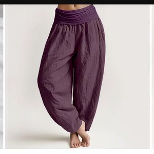 Purple Cotton Harem Pants